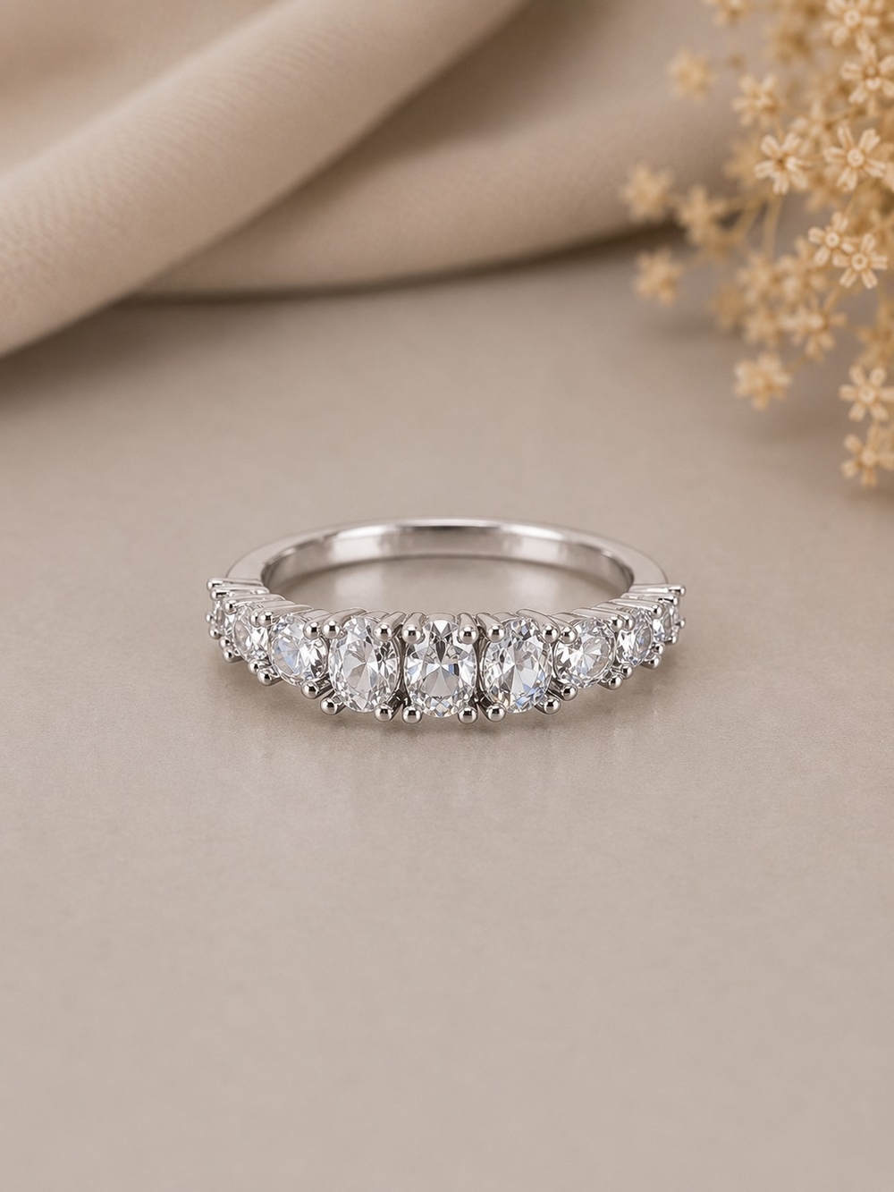 Silver Half-Eternity Band